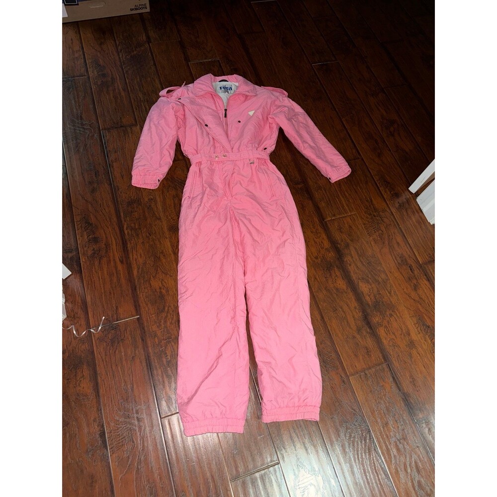 FERA Skiwear Snowsuit One Piece Vintage 80s 90s Womens Size 10 PINK